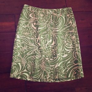 Beautiful green & cream silk blend skirt